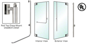 CRL-Blumcraft® Brushed Stainless Right Hand Reverse Glass Mount Cylinder/Thumbturn "D" Roll Top Deadbolt Handle