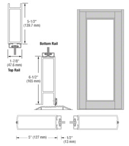 CRL-U.S. Aluminum Bronze Black Anodized Blank Single Series 850 Durafront Wide Stile Center Hung Entrance Door- No Prep