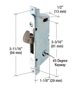 CRL 1/2" Wide Round End Face Plate Mortise Lock with Automatic Latching for Adams Rite® Doors