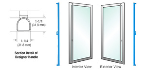 CRL-Blumcraft® Powder Coated Left Hand Aluminum/Wood Door Mount 'F' Exterior Designer Series Dummy Handle