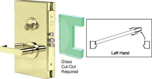 CRL Polished Brass 6" x 10" LH Center Lock With Deadlatch in Storeroom Function