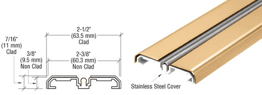 CRL Polished Brass Sliding Door Bottom Rolling Track