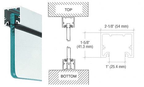 CRL Satin Anodized Wide U-Channel with Top Load Roll-In Glazing Gasket for 3/4" Glass - 240" Length