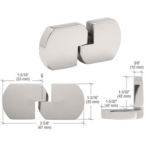 CRL Satin Nickel UV Bond Curved Right Handed Glass-to-Glass Hinge