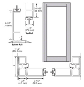 CRL-U.S. Aluminum c Anodized Blank Single Series 800 Durafront Medium Stile Offset Hung Entrance Door- No Prep