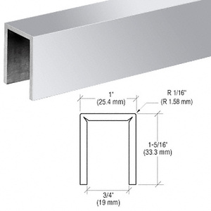 CRL Polished Stainless Crisp Corner 11 Gauge Cap Railing - 12'
