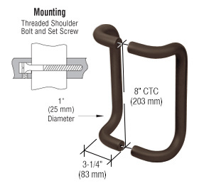 CRL 8" Dark Bronze Offset Pull Handles Back-to-Back