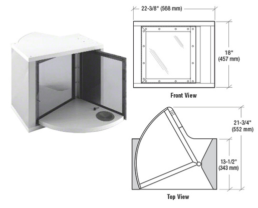 CRL Satin Anodized Bullet Resistant Quarter Round Pivot Server