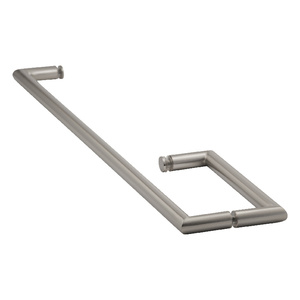 Brushed Nickel 8" X 24" Mitered Towel Bar/Handle Combo