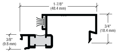 CRL-U.S. Aluminum Door-Stop, Thermally Improved, Clear Anodized Class 1 ...
