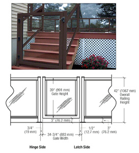 CRL Matte Bronze 36" 350 Series Aluminum Railing System Gate for 1/4" to 3/8" Glass