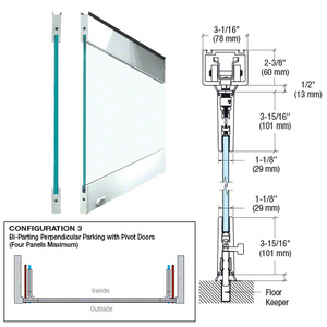 CRL Polished Stainless Type 3 Easy Slide Stacking Partition System