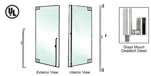 CRL-Blumcraft® Brushed Stainless Left Hand Double Acting Glass Mount Keyed Access 'K' Bottom Secured Deadbolt Exterior Handle