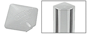 CRL Metallic Silver Square AWS Post Cap for 90 Degree Corner Post