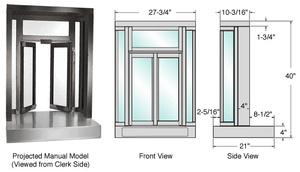CRL Duranodic Bronze Anodized Manual Projected Bi-Fold Service Window