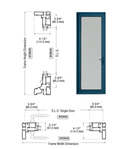 Custom Custom KYNAR® Paint Series 900 Hinged Left Swing In Terrace Single Door with 3-3/4" Bottom Rail and Standard Threshold