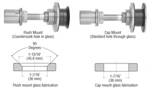 CRL 316 Brushed Stainless Steel Swivel Combination Fastener for 1/2" to 1-1/16" Glass
