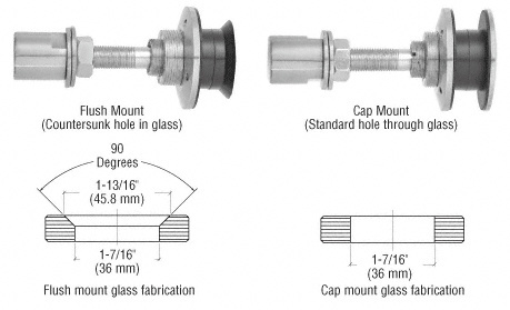 CRL 316 Brushed Stainless Steel Swivel Combination Fastener for 1/2" to 1-1/16" Glass