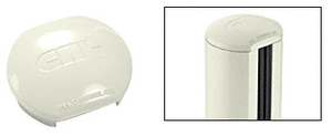 CRL Oyster White Aluminum Windscreen System Round Post Cap for 180 Degree Center or End Posts