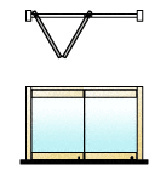 CRL Polished Brass 2-Panel Overhead Track Bi-Fold Door Configuration