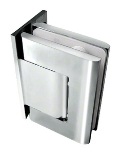 CRL Brite Chrome Biloba Offset Back Plate Wall-to-Glass Hinge - Hold Open