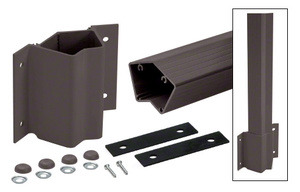 CRL 36" Matte Bronze Inside 135 Degree Fascia Mount Post Kit for 200, 300, 350, and 400 Series Rails