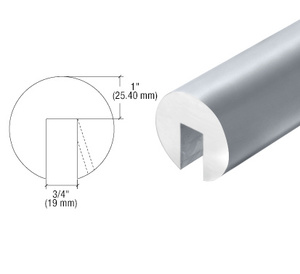 CRL-Blumcraft® Mill Aluminum 338 Series 2-1/2" Diameter Extruded Aluminum Cap Rail