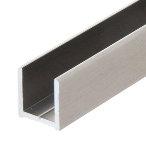 Brushed Nickel 95" (2.49 m) High Profile Aluminum Glazing Channel for 1/2" Glass