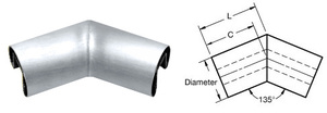 CRL Brushed Stainless 4" Diameter 135 Degree Horizontal Corner for 1/2" or 5/8" Glass Cap Railing