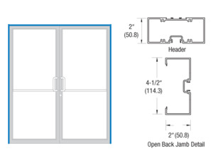CRL-U.S. Aluminum Clear Anodized Class 1 76" x 86" 451 Series Single Acting Up and Over Double Door Frame