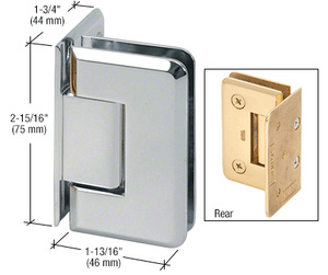 CRL Polished Chrome Trianon 044 Series Wall Mount Offset Back Plate Hinge