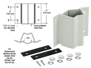 CRL Agate Gray Inside 135 Degree Fascia Mounted Bracket