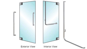 CRL-Blumcraft® Brushed Stainless Left Hand Reverse Glass Mount "X" Exterior Top Securing Dummy Handle