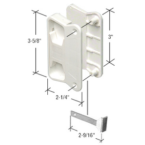 CRL White Screen Door Latch and Pull with 3" Screw Holes for Superior Aluminum Doors