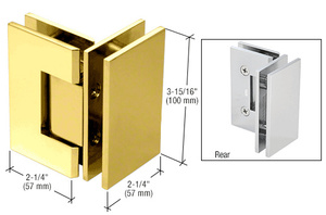 CRL Polished Brass Vienna 092 Series 90 Degree Glass-to-Glass Hinge