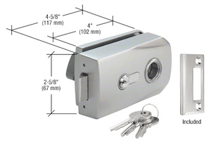 CRL Brushed Stainless Glass Mount Lever Lock for Metal Frame Doors