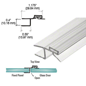 CRL Polycarbonate Strike and Door H-Jamb with Vinyl Insert 180 Degree for 3/8" Glass