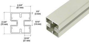 CRL Oyster White Heavy-Duty Windscreen Post Only - 72"