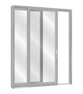 CRL-U.S. Aluminum Clear Anodized Series 2000 Blank Multi-Panel 48" x 96" Series 2000 Narrow Stile Sliding Entrance Door