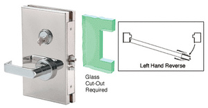 CRL Polished Stainless 6" x 10" LHR Center Lock With Deadlatch in Class Room Function
