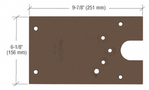 Rixson® Dark Bronze 27 Series Left Hand Offset-Hung Floor Mounted Door Closer Cover Plate