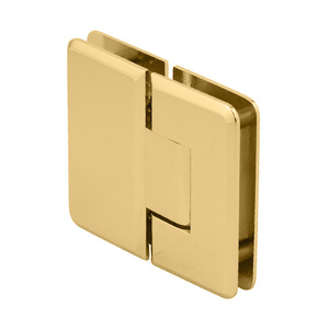 CRL Unlacquered Brass Cologne 180 Series 180º Glass-to-Glass Hinge