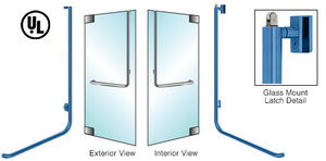 CRL-Blumcraft® Painted Left Hand Reverse Glass Mount Keyed Access "D" Exterior, Top Securing Panic Handle