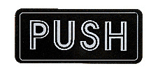 CRL Horizontal Black with Silver Letters "PUSH" Decal