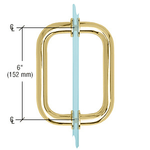 CRL Unlacquered Brass 6" BM Series Tubular Back-to-Back Pull Handle