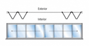CRL S80R Monterey Thermally Broken 4+4 Bi-Fold Bi-Part Interior Swing with Flush Sill Satin Anodized