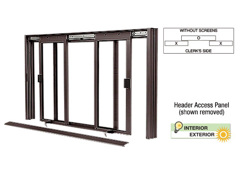 CRL Duranodic Bronze DW Series Manual Deluxe Sliding Service Window XOX Without Screen
