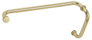 CRL Satin Brass 8" Pull Handle and 18" Towel Bar BM Series Combination With Metal Washers