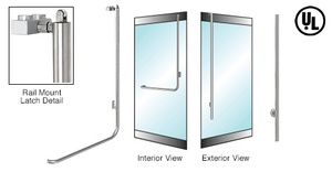 CRL-Blumcraft® Brushed Stainless Steel Right Hand Reverse Rail Mount 'LS' Keyed Access Dummy Handle for 5/8" Glass