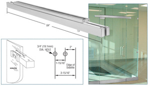 CRL Satin Anodized Double Narrow Floating Header With Surface Mounted Top Pivots for 72" Wide Opening